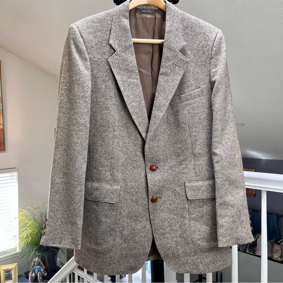 Levi's Other - Vintage🐎 Levi Strauss 🐎 Sz.42L Classic Tailored Blazer w/ Brown Leather Elbow